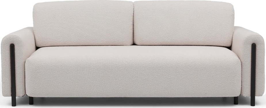 Béžová/krémová rozkládací/s úložným prostorem pohovka z textilie bouclé 244 cm Arcadova – ELTAP ELTAP