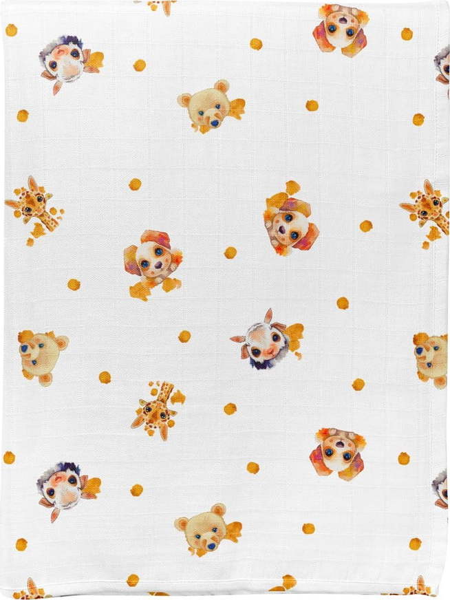 Bílá mušelínová dětská deka 75x100 cm Lama – Mijolnir Mijolnir