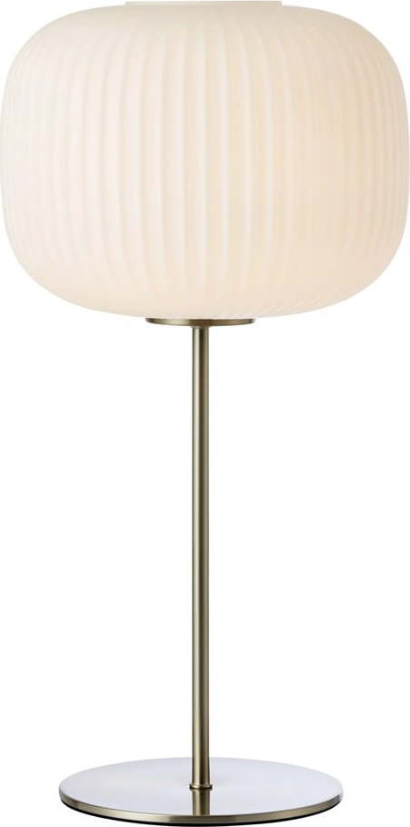 Bílá/ve stříbrné barvě stolní lampa se skleněným stínidlem (výška 50 cm) Sober – Markslöjd Markslöjd