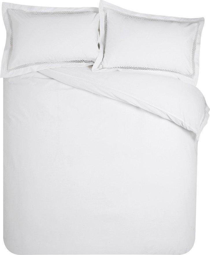 Bílé povlečení na jednolůžko 135x200 cm Classic Lattice Lace – Catherine Lansfield Catherine Lansfield