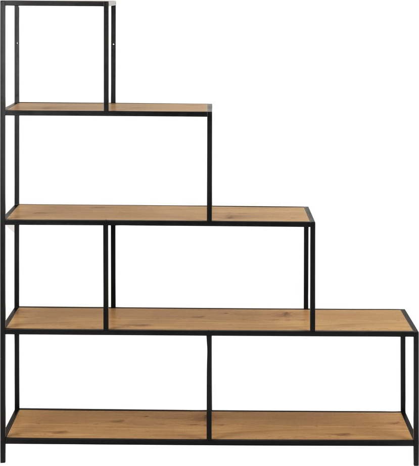 Černá knihovna v dekoru dubu 135x150 cm Seaford - Actona Actona