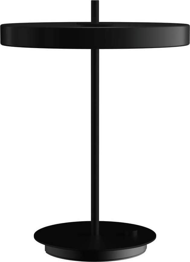 Černá kovová LED stmívatelná stolní lampa s kovovým stínidlem (výška 41