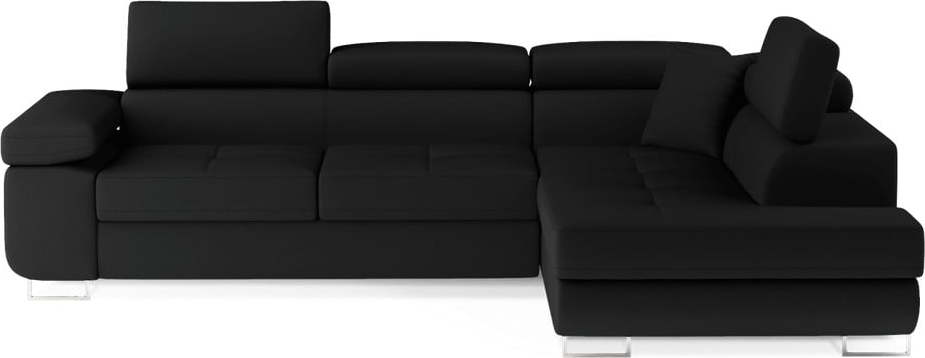 Černá rozkládací/s úložným prostorem rohová pohovka (pravý roh/do L) Anton – ELTAP ELTAP