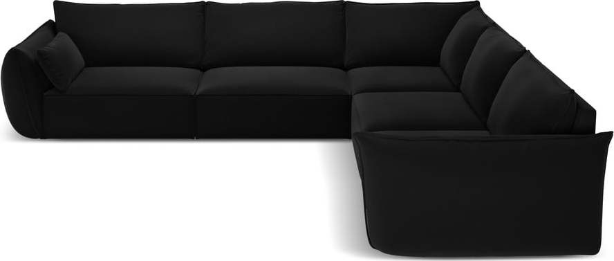 Černá sametová rohová pohovka Vanda – Mazzini Sofas Mazzini Sofas