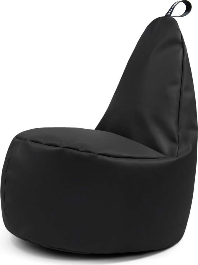 Černý sedací vak z imitace kůže Lull L – So Soft? So Soft?