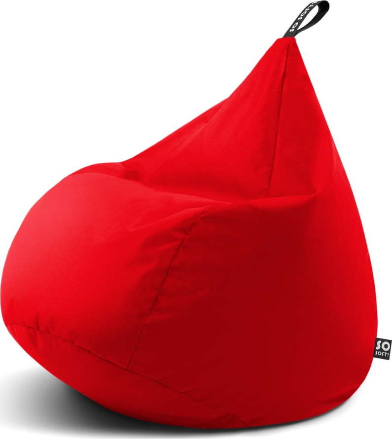 Červený dětský sedací vak Drop M – So Soft? So Soft?