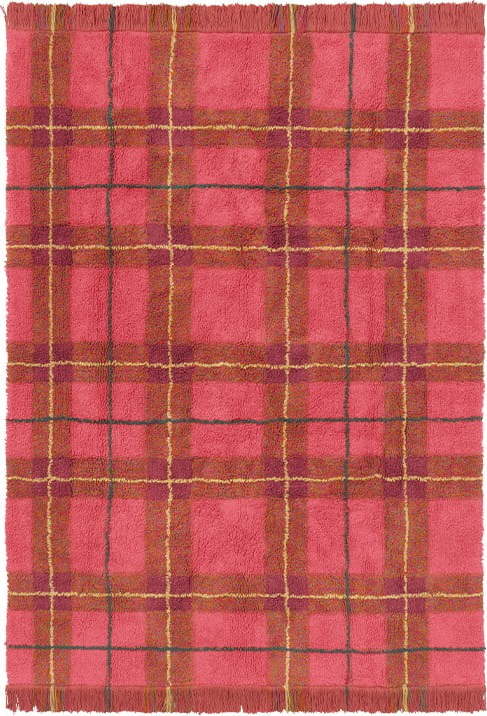 Červený pratelný/ručně tkaný bavlněný koberec 140x190 cm Tartan Vintage Red – Lorena Canals Lorena Canals