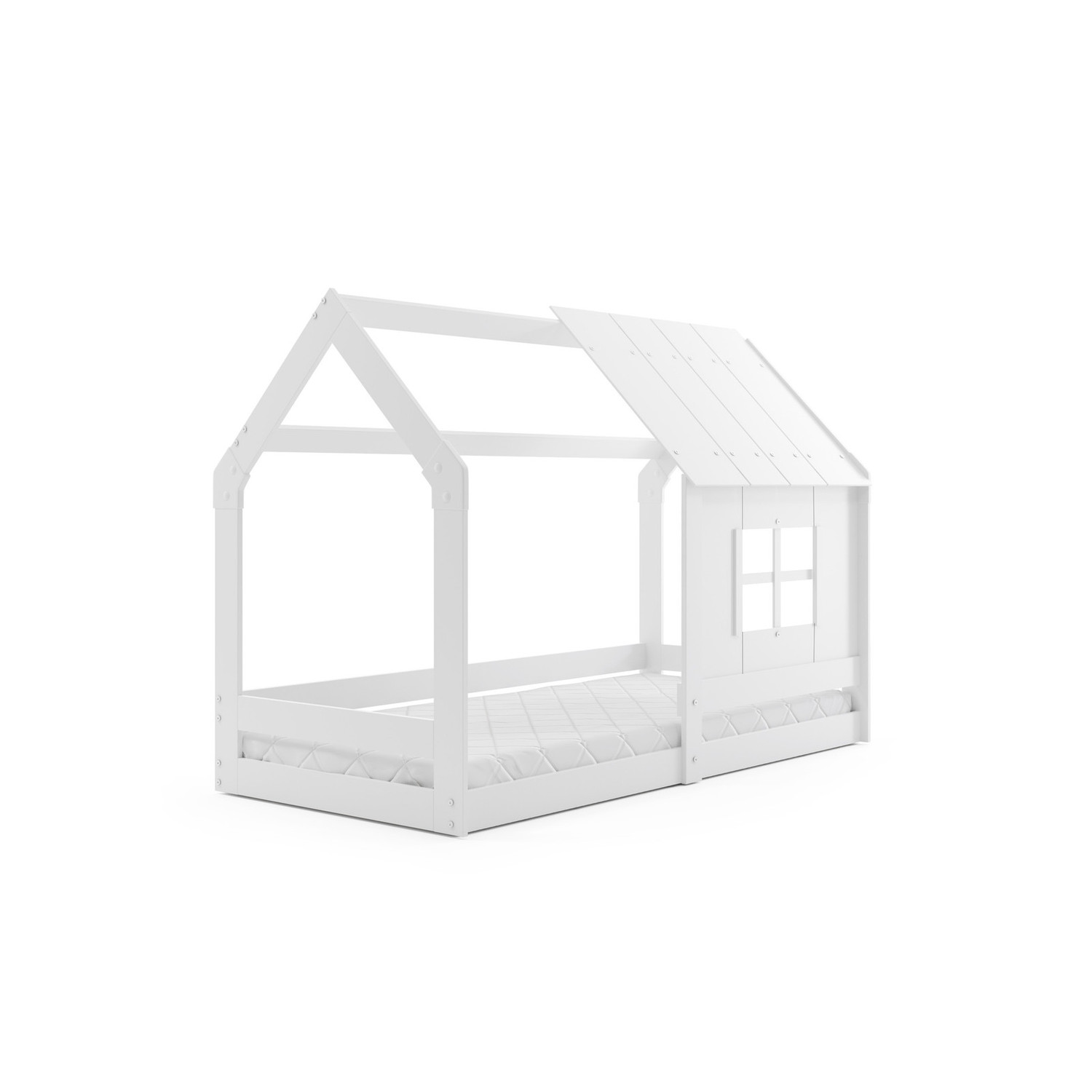 Dětská postel DOMEK s oknem 80x160 cm Bílá BMS