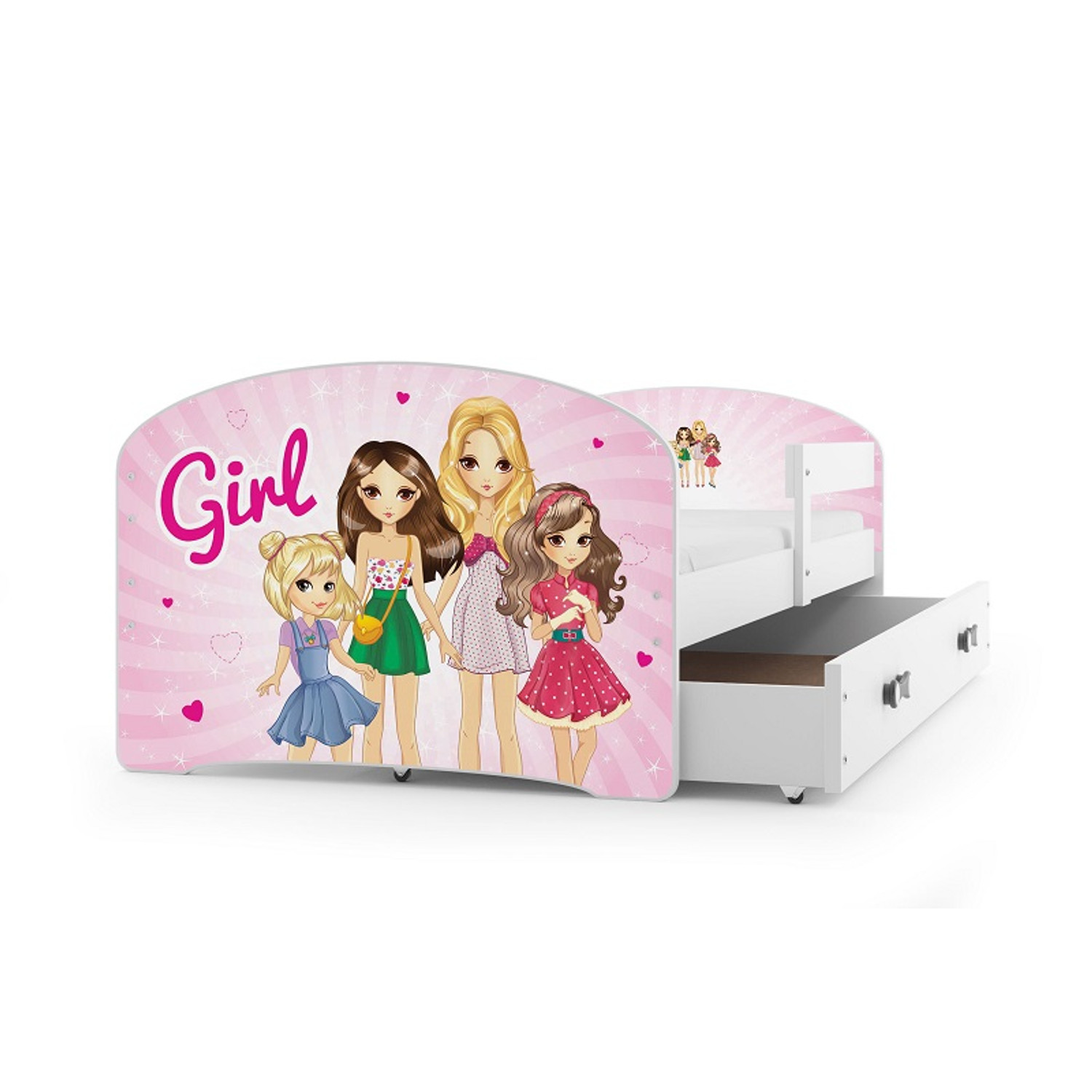 Dětská postel LUKI 160x80 cm Bílá Girl BMS