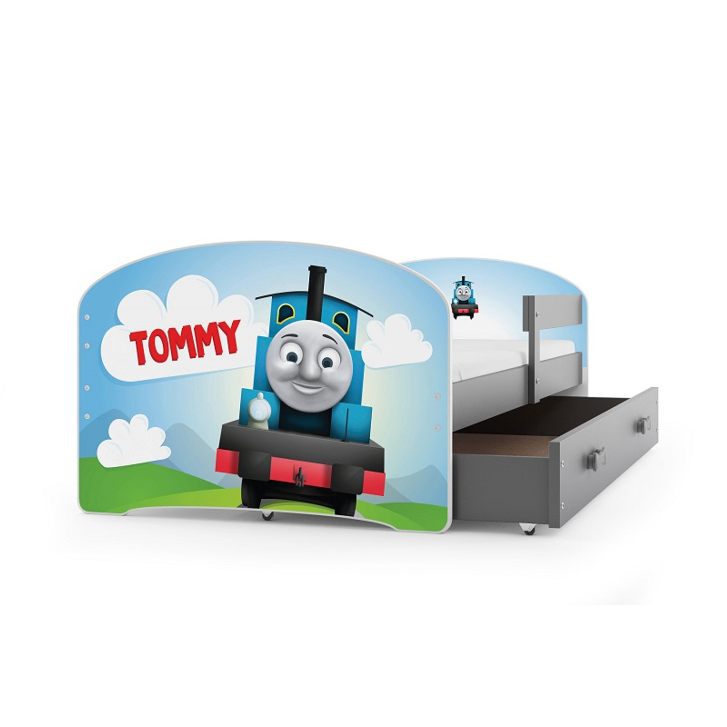 Dětská postel LUKI 160x80 cm Šedá Tommy BMS