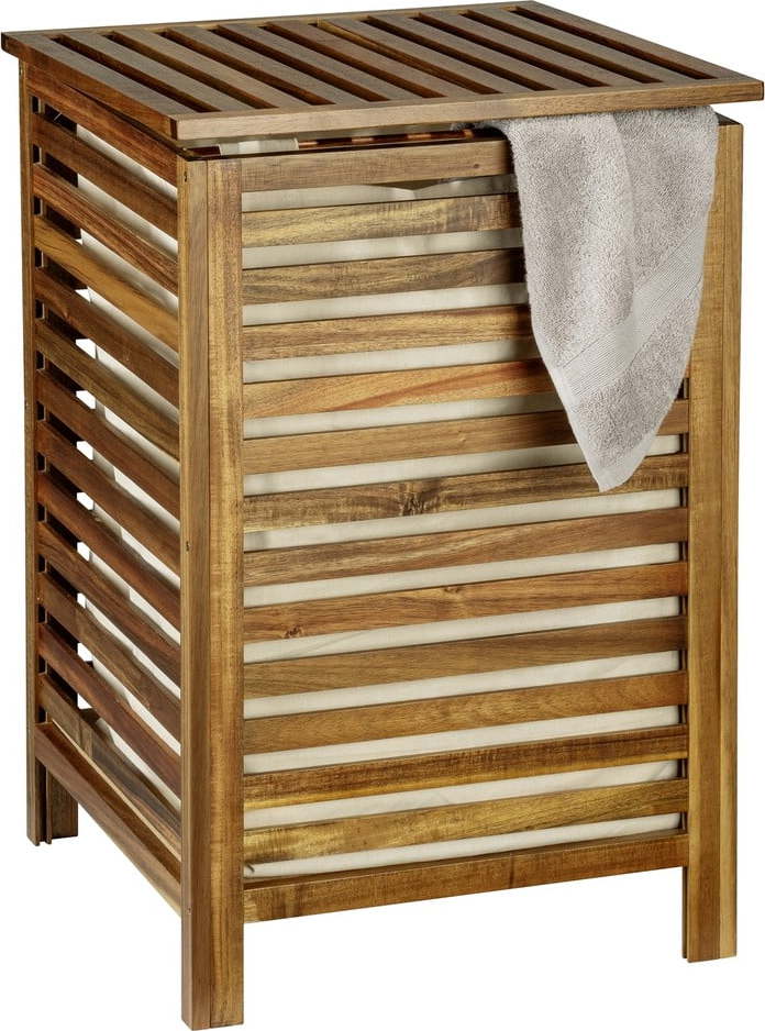 Dřevěný koš na prádlo v tmavě přírodní barvě 56 l Fondi – Wenko WENKO