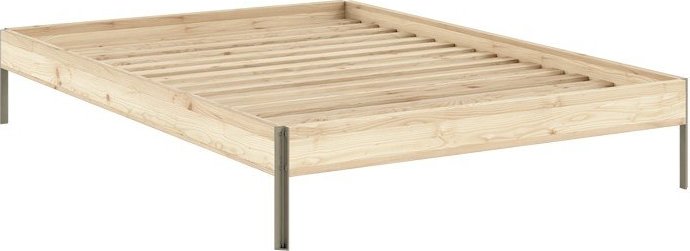 Dvoulůžková postel z borovicového dřeva bez čela s roštem 180x200 cm v přírodní barvě Core – Karup Design Karup Design