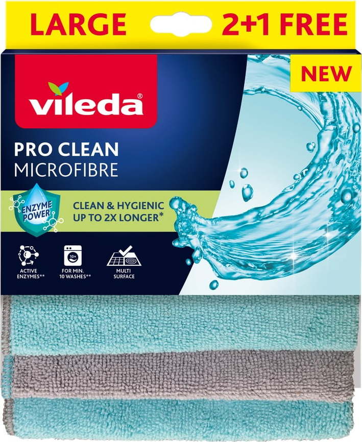 Hadříky z mikrovlákna v sadě 6 ks Pro Clean – Vileda Vileda