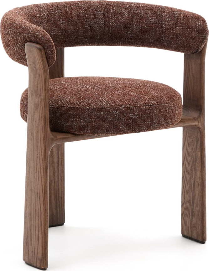 Hnědé jídelní křeslo s područkami z jasanového dřeva Granite – Kave Home Kave Home