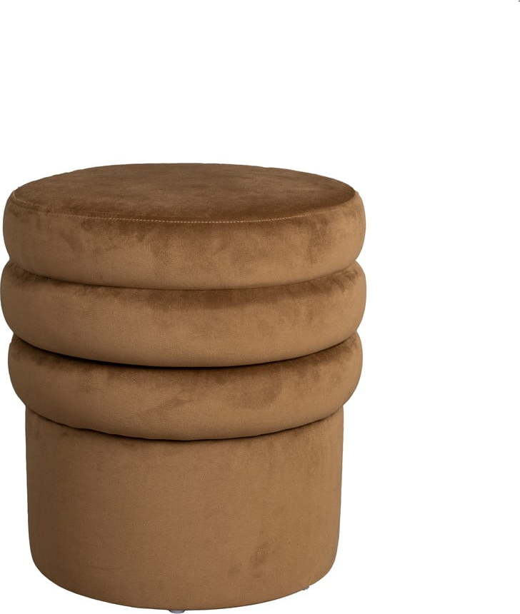 Hnědý sametový taburet Aditi – Dutchbone Dutchbone