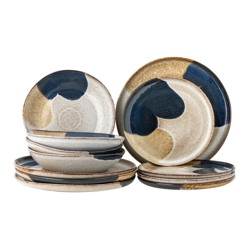 Kameninová jídelní sada 12 ks Jules – Bloomingville Bloomingville