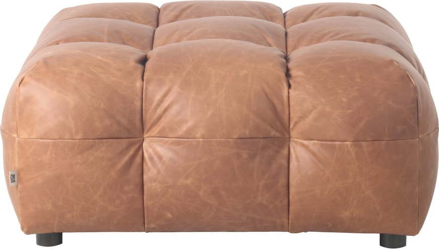 Koňakově hnědá kožená podnožka Hackman – Dutchbone Dutchbone