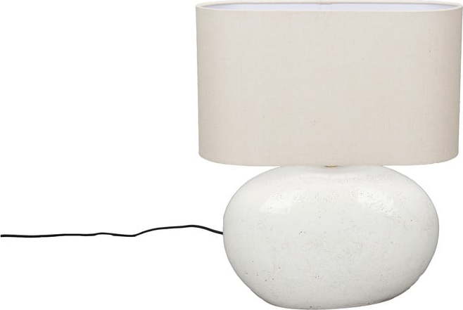 Krémová stolní lampa s textilním stínidlem (výška 50 cm) Hailey – Dutchbone Dutchbone