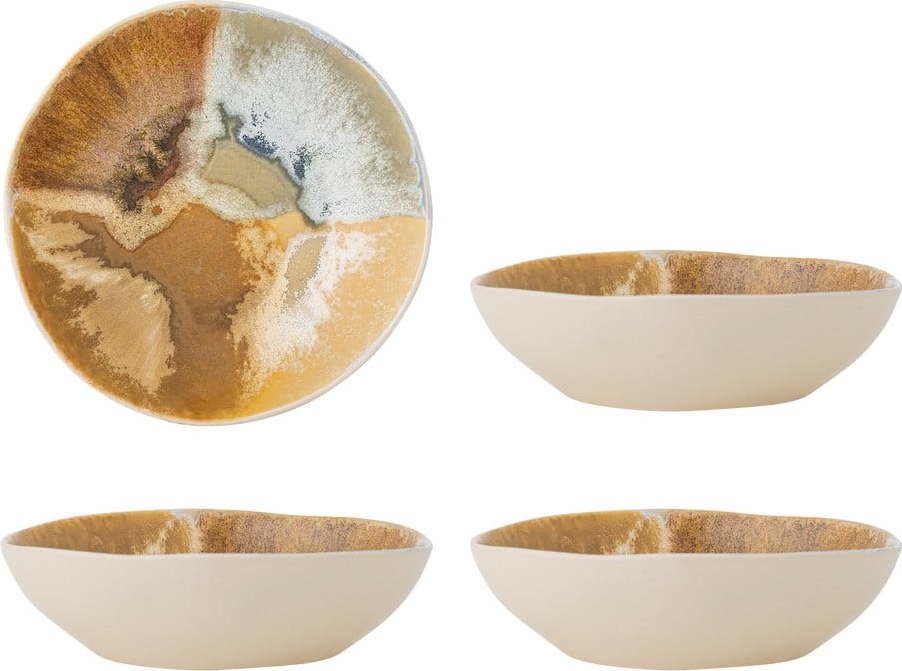 Krémové misky v sadě 4 ks z kameniny 625 ml Lacey – Bloomingville Bloomingville