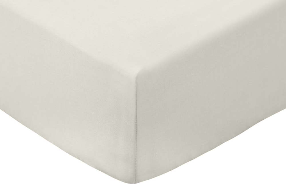 Krémové napínací prostěradlo z bavlněného perkálu 150x200 cm Cotton Percale – Bianca Bianca