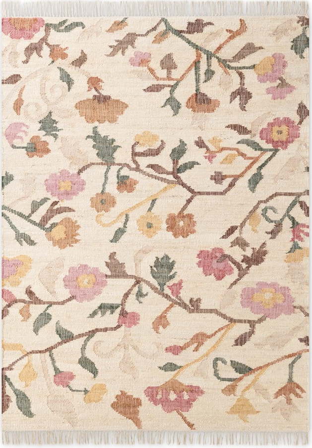 Krémový ručně tkaný jutový koberec 200x300 cm Roya Violette – Elle Decoration Elle Decoration