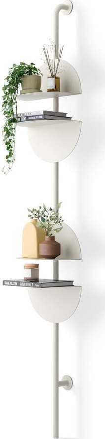 Matně bílý kovový modulární policový systém 27x203