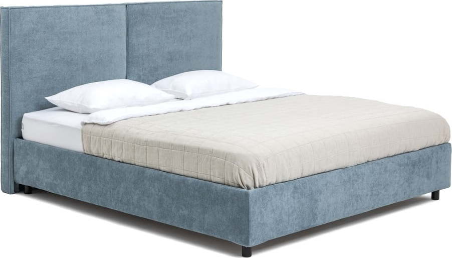 Modrá čalouněná dvoulůžková postel s úložným prostorem s roštem 180x200 cm Myra Bold – Bonami Selection Bonami Selection