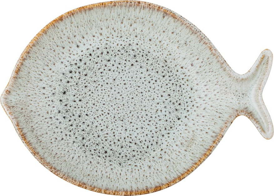 Modrý/béžový servírovací talíř z kameniny Fleur – Bloomingville Bloomingville