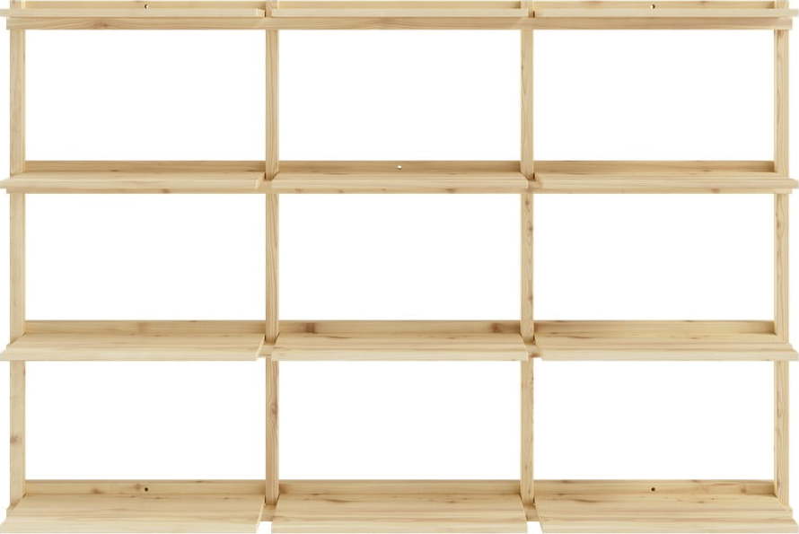 Nástěnná knihovna z borovicového dřeva v přírodní barvě 192x127 cm Groove – Karup Design Karup Design