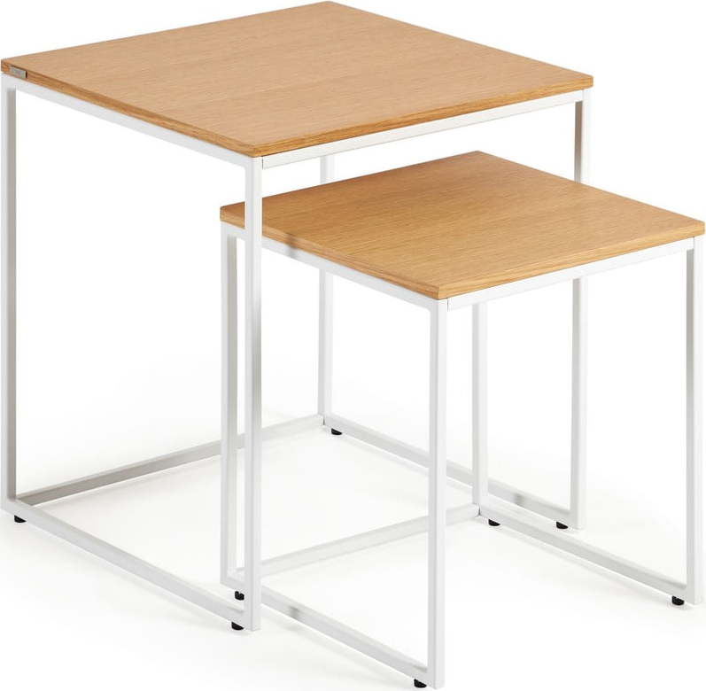 Odkládací stolky v sadě 2 ks v dekoru dubu 45x45 cm Yoana – Kave Home Kave Home