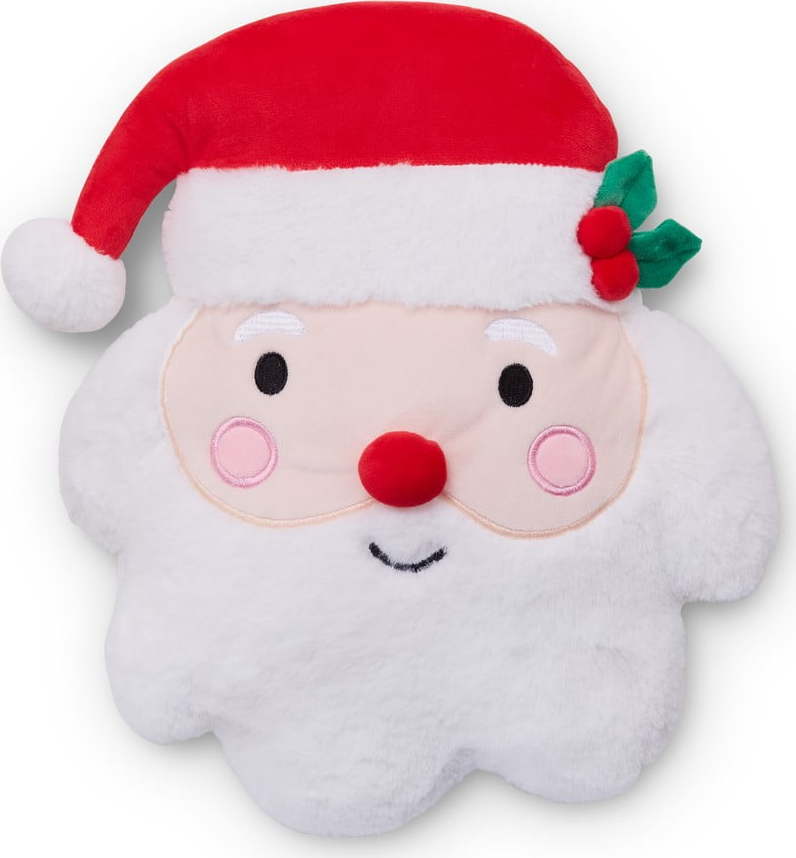 Plyšový dekorační polštář s vánočním motivem 38x32 cm Christmas Santa – Catherine Lansfield Catherine Lansfield