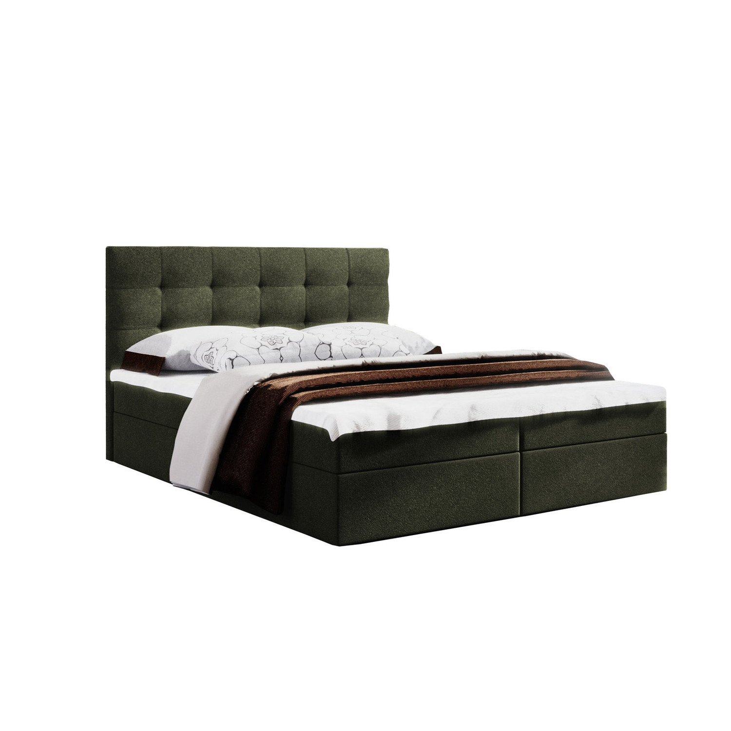 Postel 52 MISSISSIPPI 120x200 cm s úložným prostorem Tmavě zelená Signal-nabytek