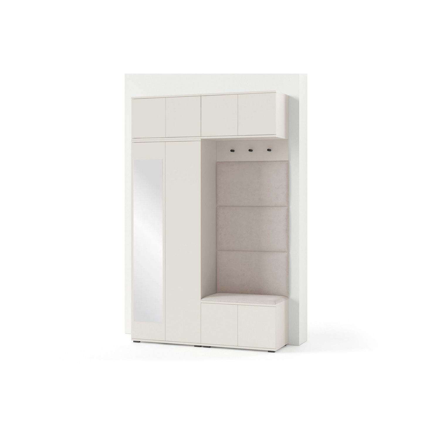 Předsíňová stěna BIANCO I Se zrcadlem Černá SG nabytek