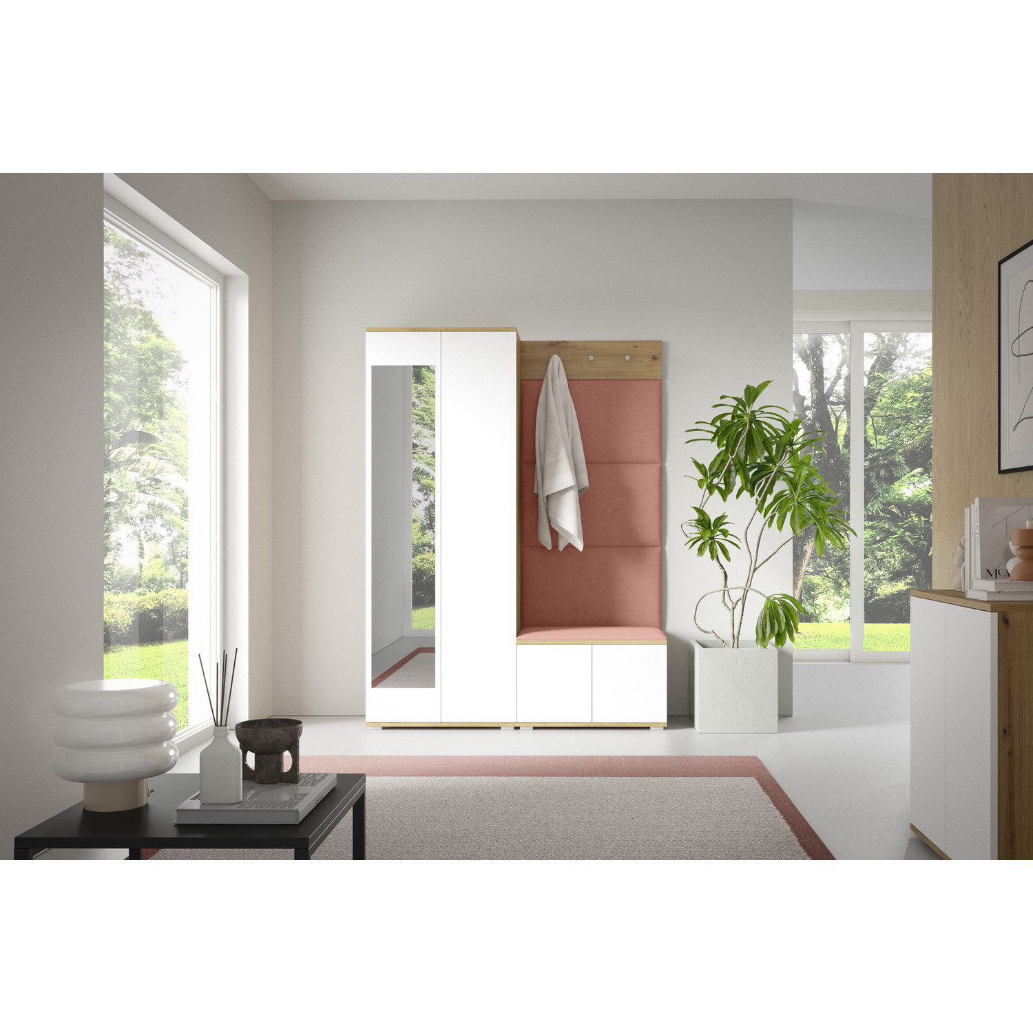 Předsíňová stěna SEVILLA I Růžová II SG nabytek