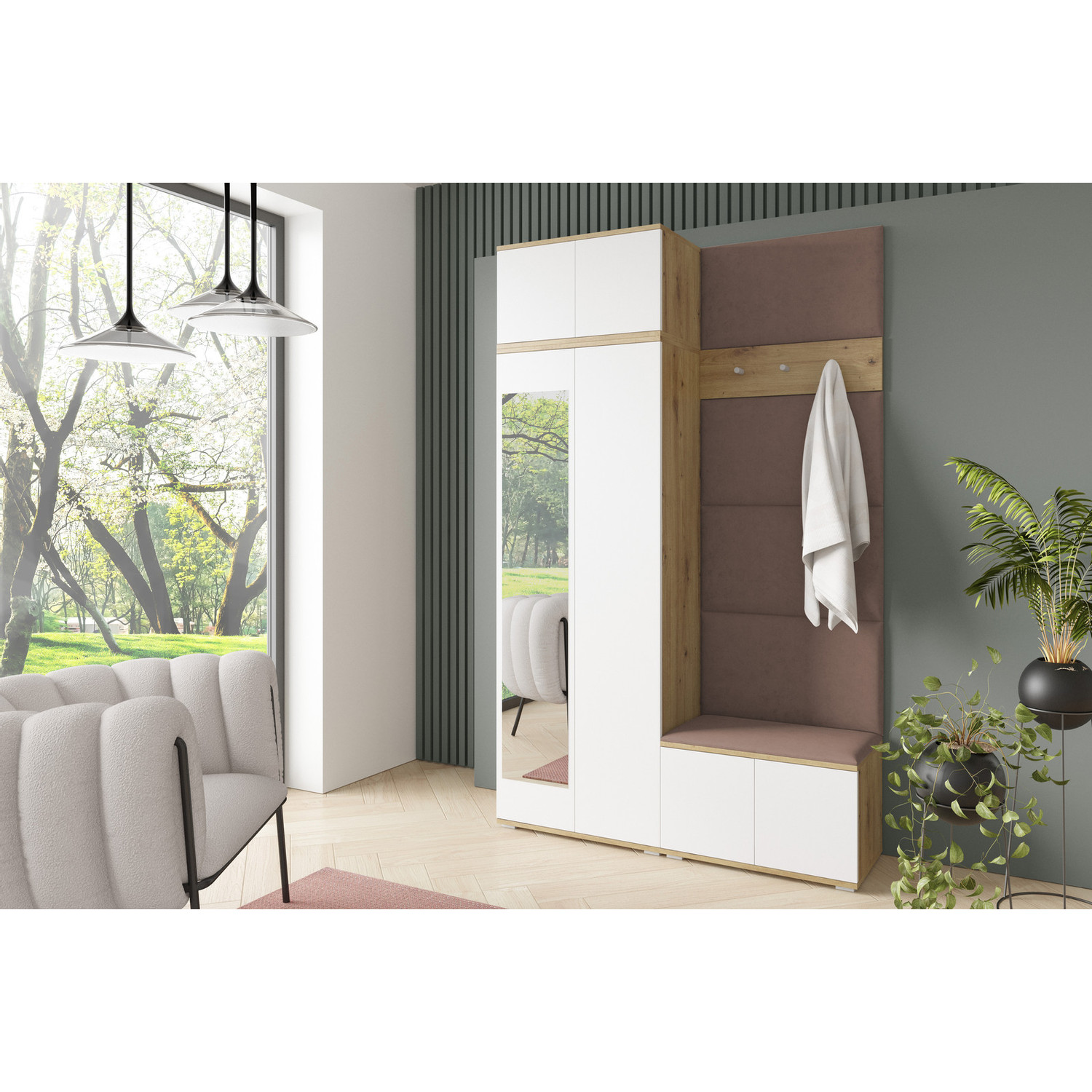 Předsíňová stěna SEVILLA II Hnědá II SG nabytek