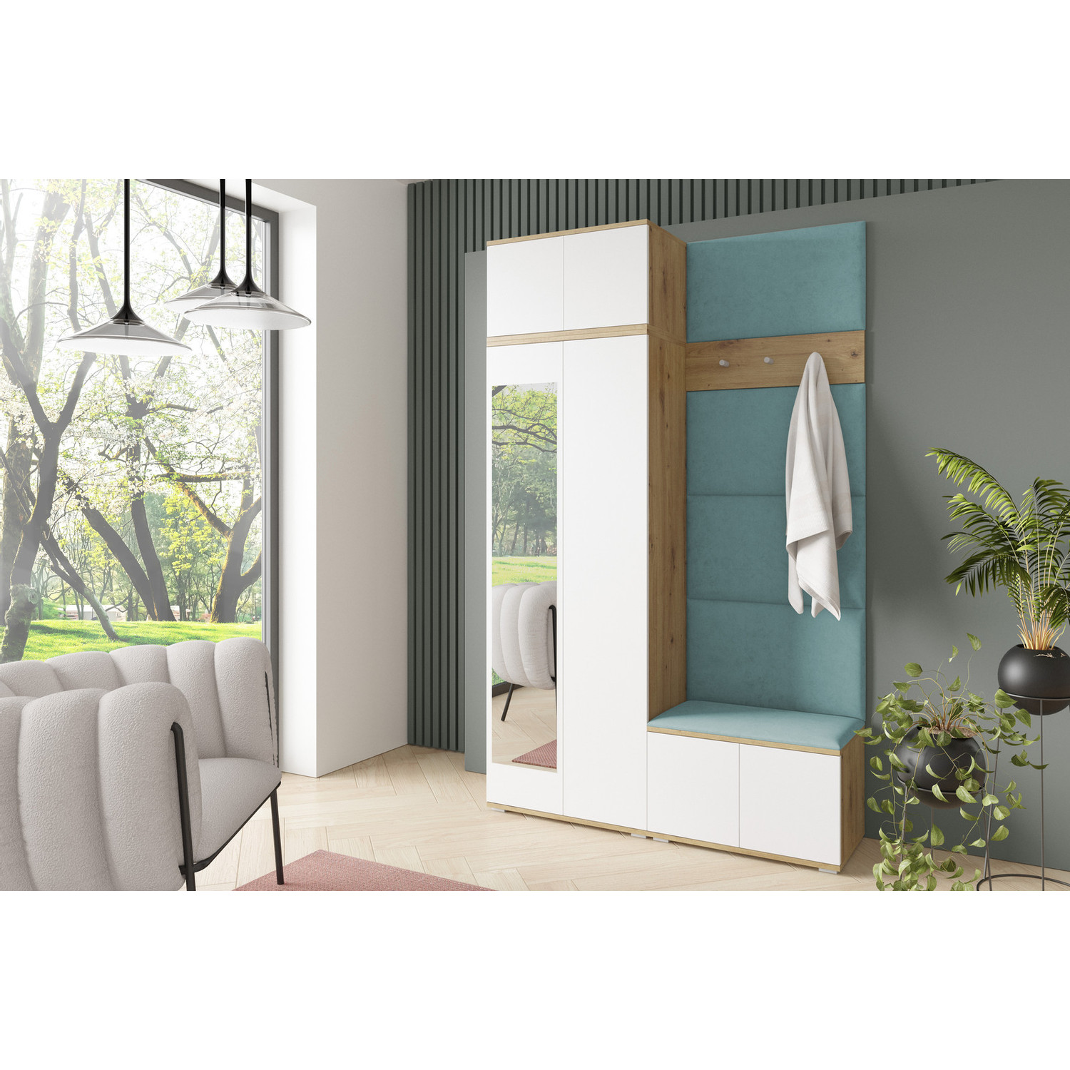 Předsíňová stěna SEVILLA II Modrá SG nabytek