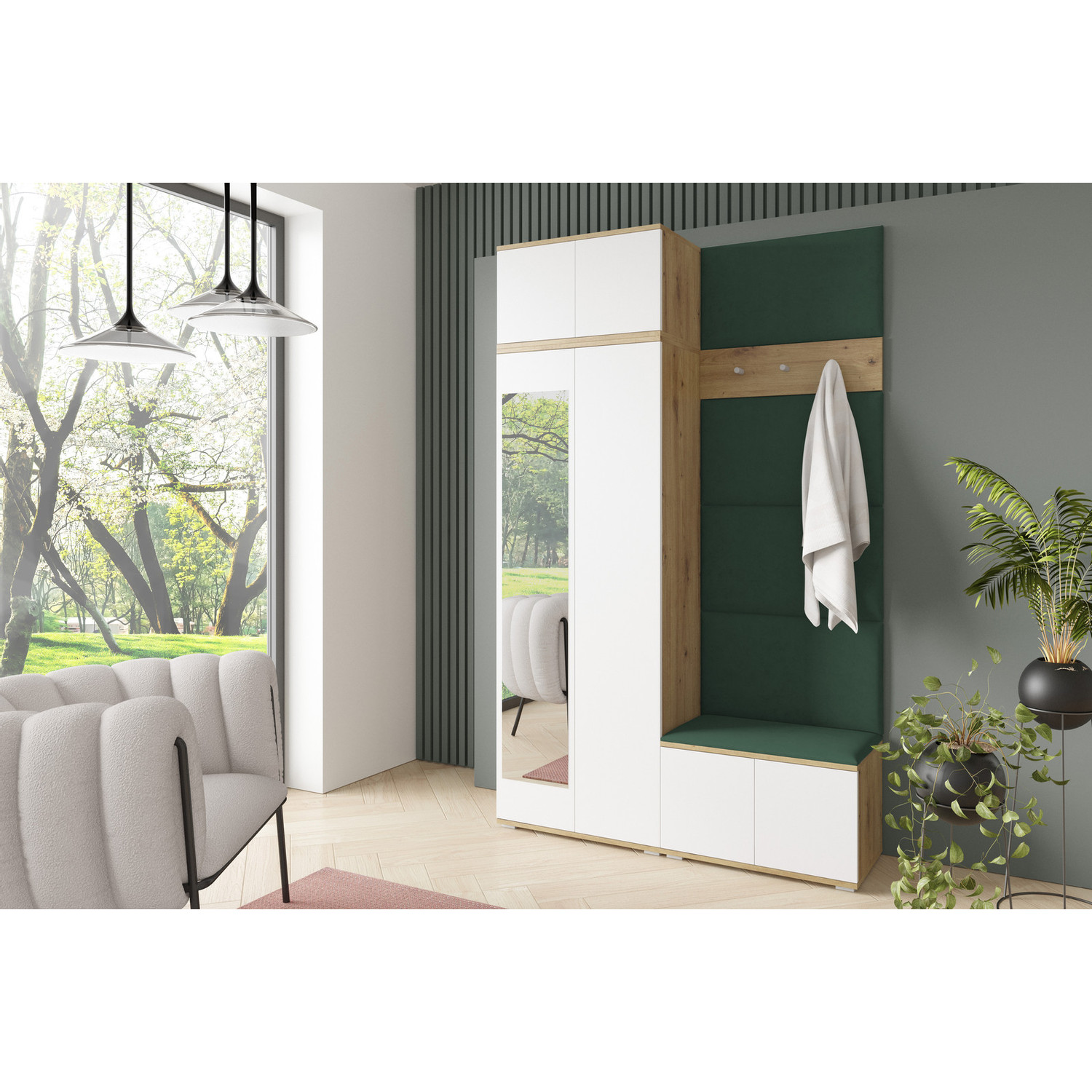 Předsíňová stěna SEVILLA II Zelená II SG nabytek