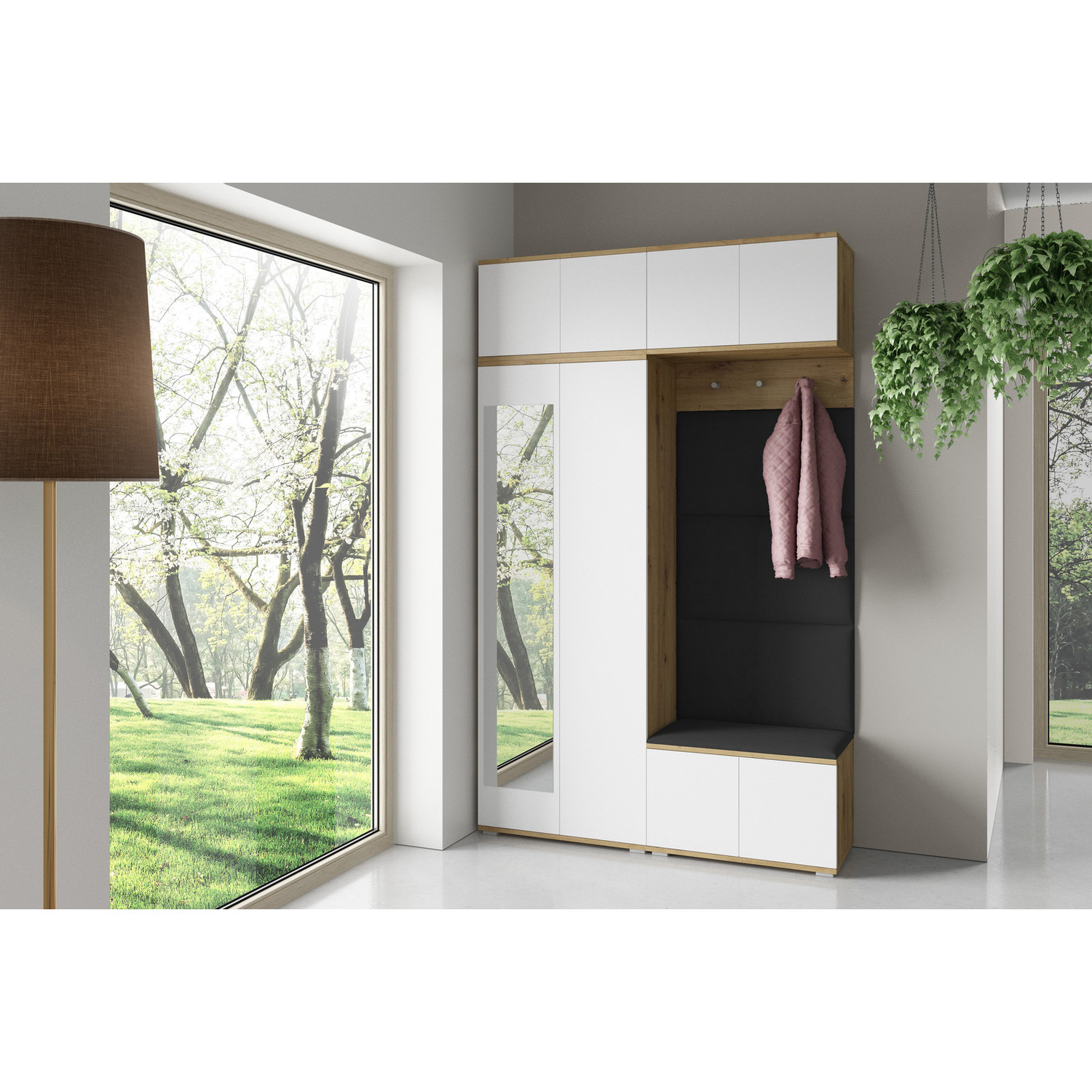 Předsíňová stěna SEVILLA III Černá SG nabytek