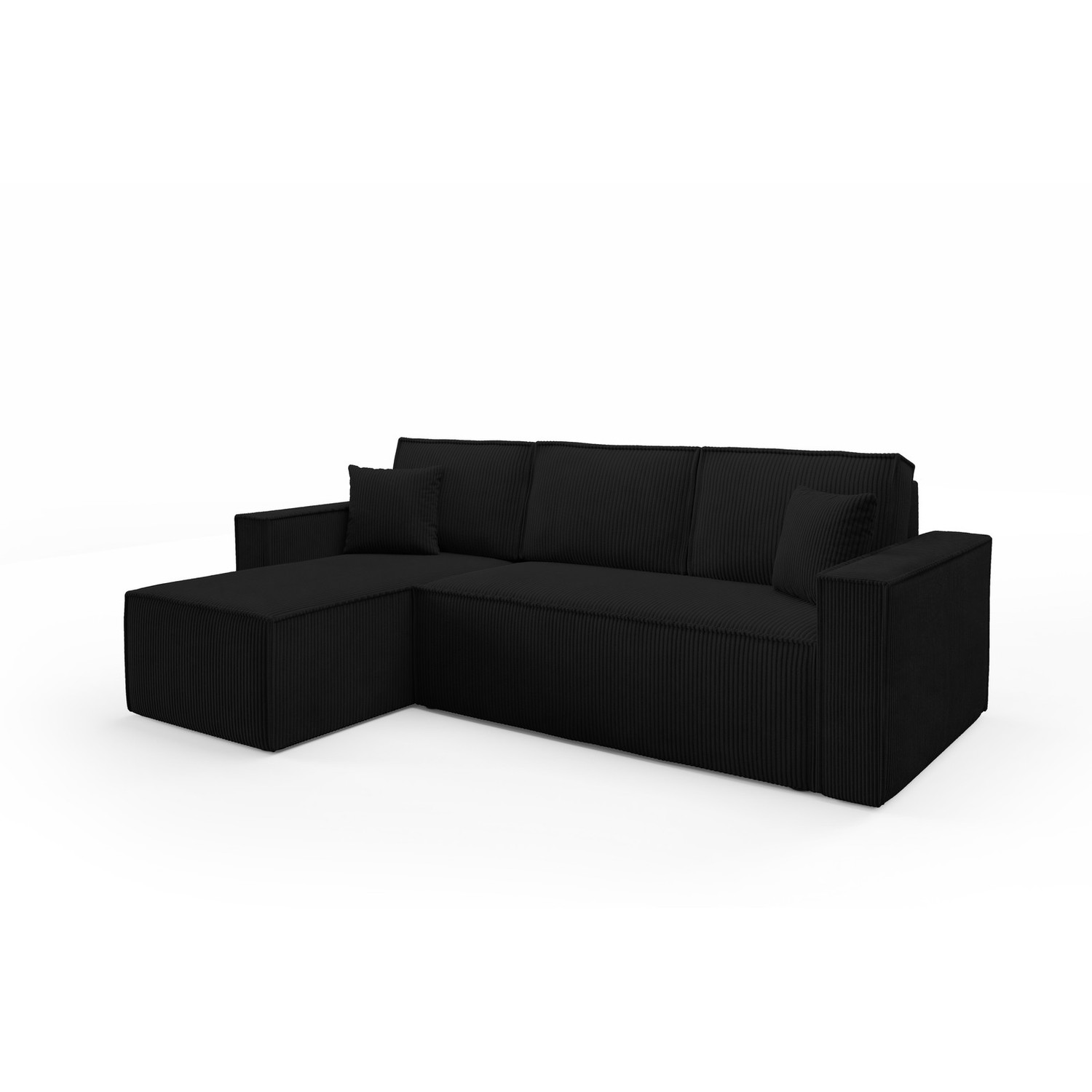 Rozkládací rohová sedací souprava BASIC Levá Černá SG nabytek