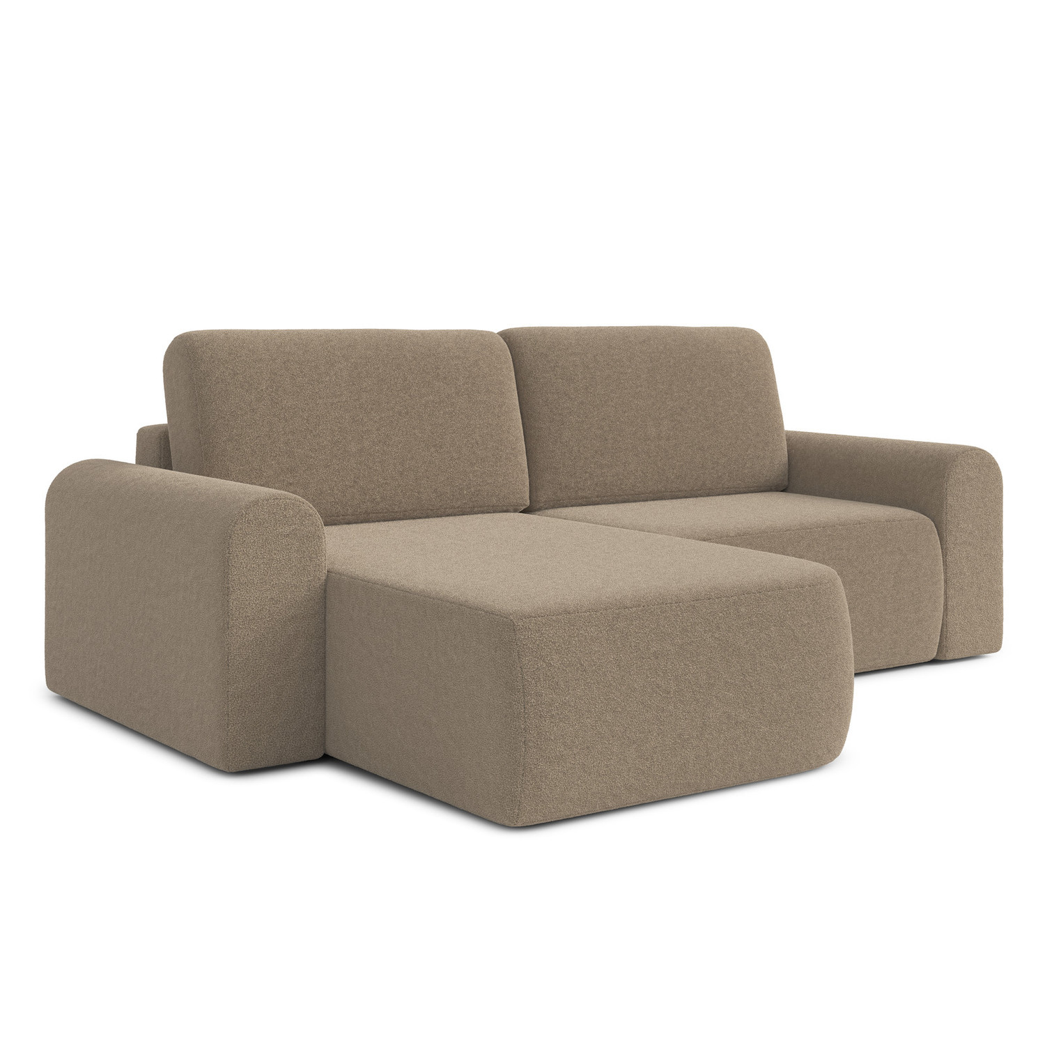 Rozkládací rohová sedací souprava BORELLO Levá Hnědá RIMALL