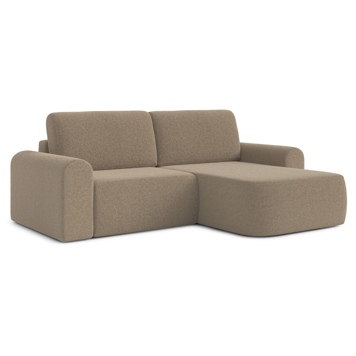 Rozkládací rohová sedací souprava BORELLO Pravá Hnědá RIMALL