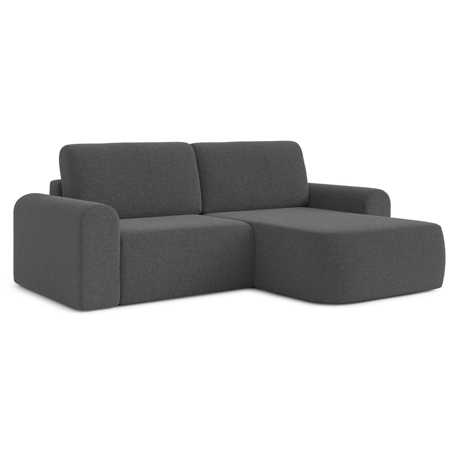 Rozkládací rohová sedací souprava BORELLO Pravá Šedá RIMALL