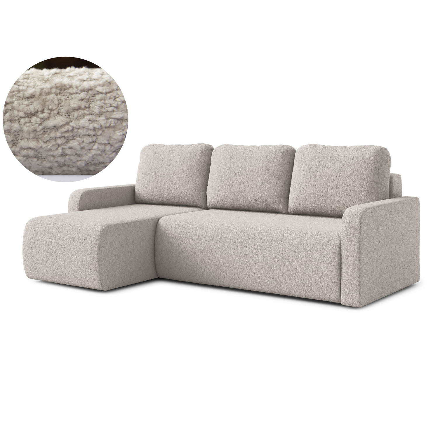 Rozkládací rohová sedací souprava ELES Levá Béžová RIMALL