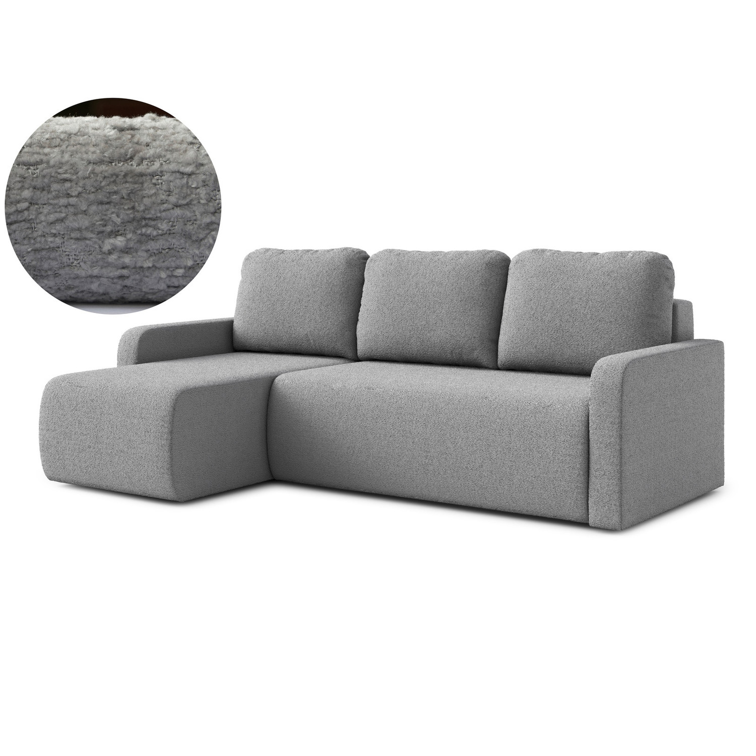 Rozkládací rohová sedací souprava ELES Levá Šedá I RIMALL