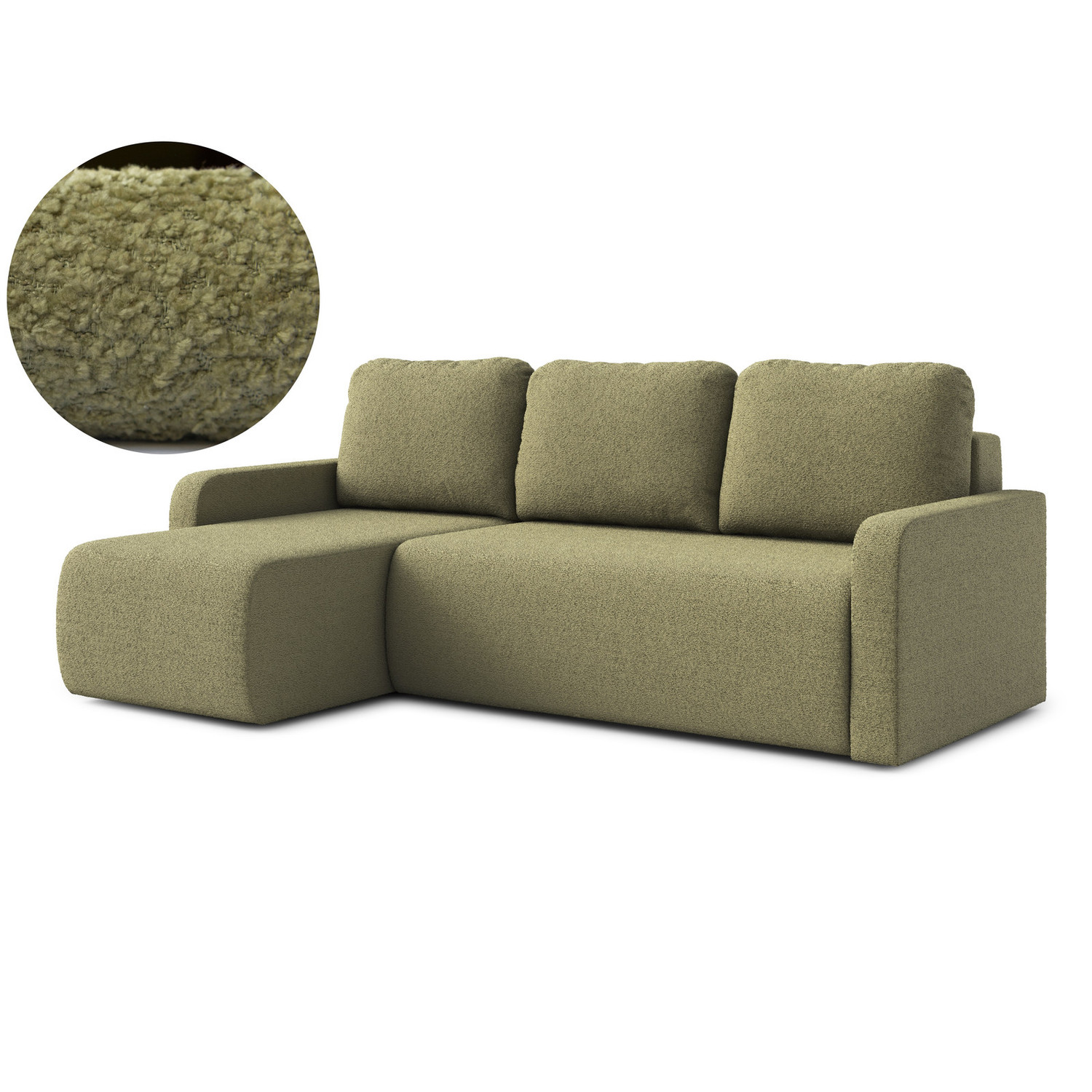 Rozkládací rohová sedací souprava ELES Levá Zelená RIMALL