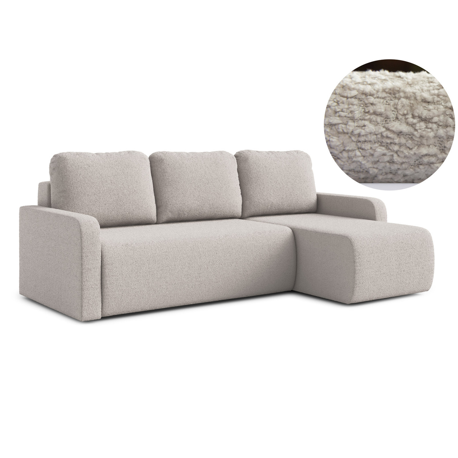 Rozkládací rohová sedací souprava ELES Pravá Béžová RIMALL