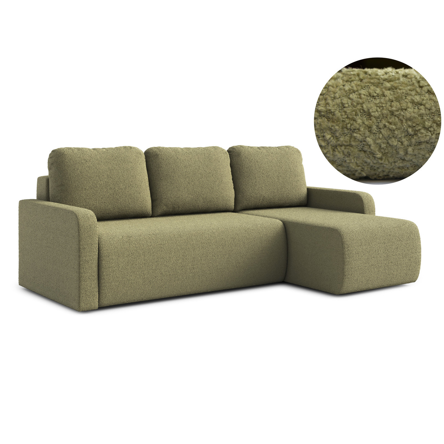 Rozkládací rohová sedací souprava ELES Pravá Zelená RIMALL