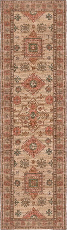 Ručně tkaný koberec s příměsí juty v růžové a terakotové barvě 60x230 cm Lana Jute – Flair Rugs Flair Rugs