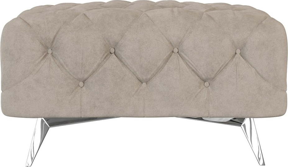 Šedobéžová sametová podnožka Chelsea – Ropez Ropez