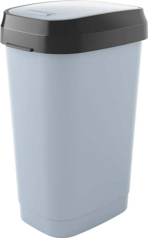 Šedý plastový odpadkový koš 50 l Dual Swing – KIS KIS